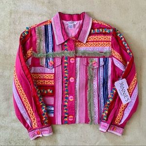 Minnie’s Closet unique pink appliqué jacket